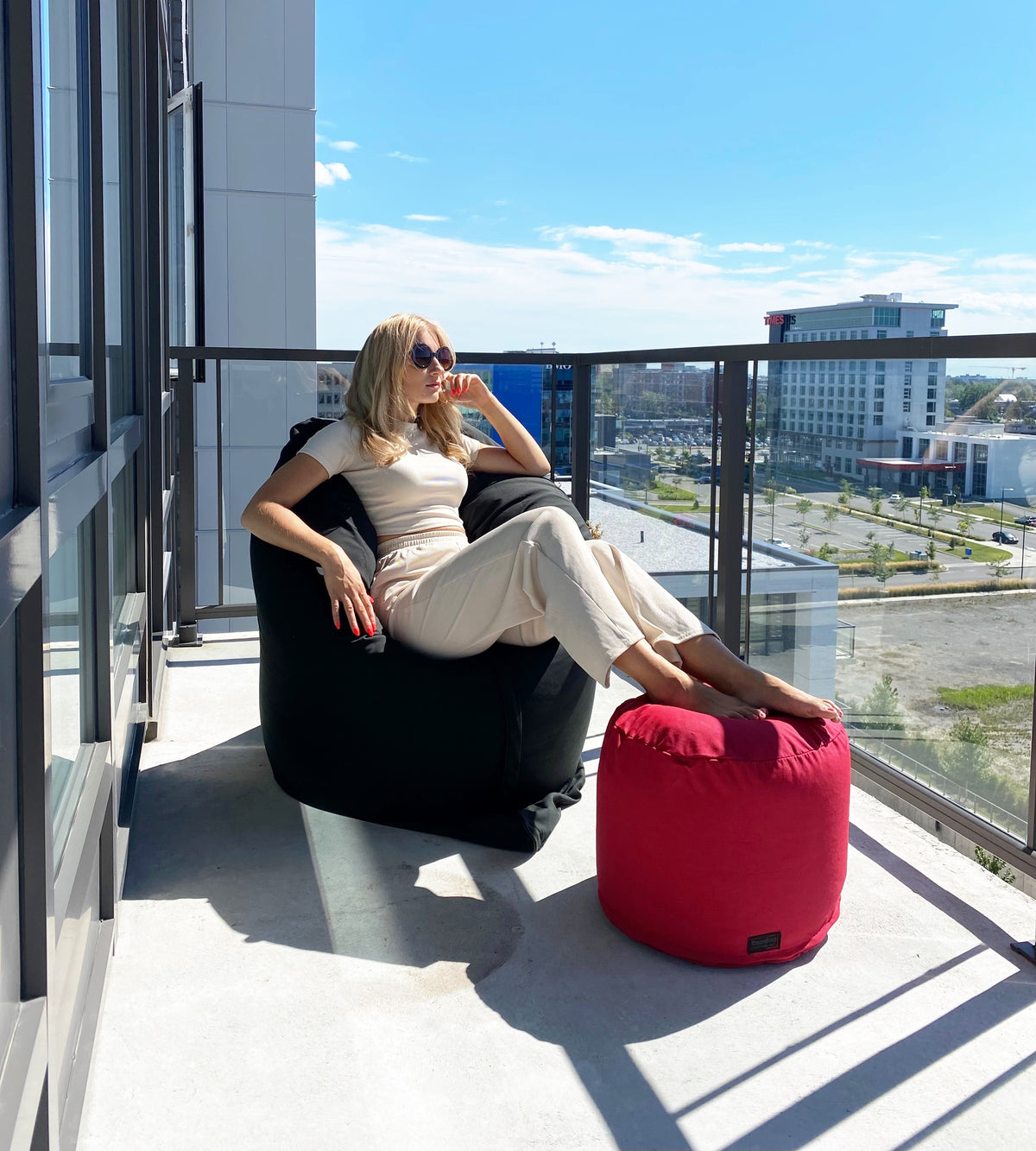 1 housse externe et 1 housse interne vide, REMPLISSAGE NON INCLUS* Beanbag Outbag Premium pour extérieur Multipositions Adulte style CA777PH-Beanbag Montréal