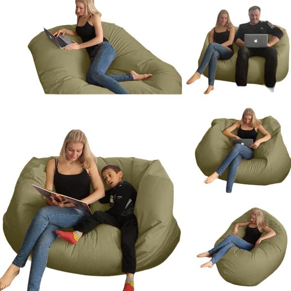 Bean bag, Pouf classique pour deux Ovale, XXL Multipositions style CA226-Beanbag Montréal