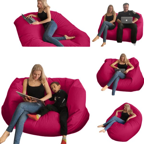 Bean bag, Pouf classique pour deux Ovale, XXL Multipositions style CA226-Beanbag Montréal