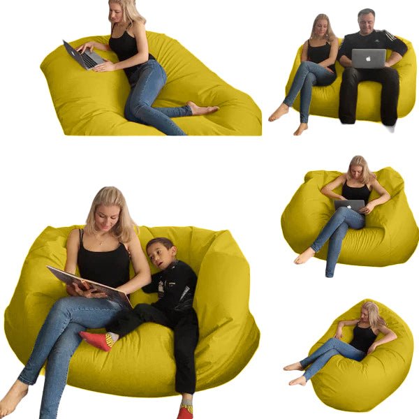 Bean bag, Pouf classique pour deux Ovale, XXL Multipositions style CA226-Beanbag Montréal