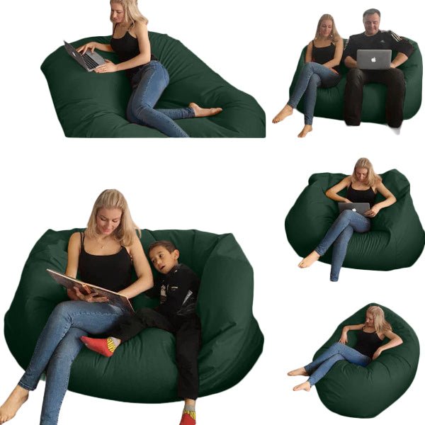 Bean bag, Pouf classique pour deux Ovale, XXL Multipositions style CA226-Beanbag Montréal