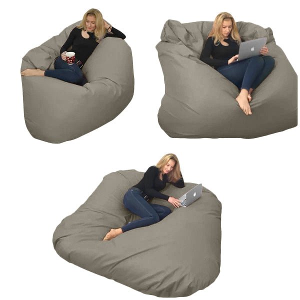 Bean bag, Pouf classique pour deux Ovale, XXXL Multipositions style CA336-Beanbag Montréal