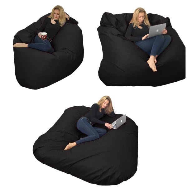 Bean bag, Pouf classique pour deux Ovale, XXXL Multipositions style CA336-Beanbag Montréal