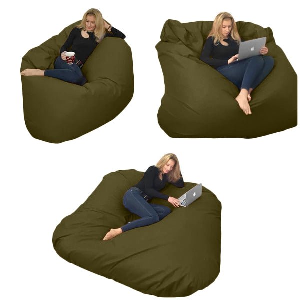 Bean bag, Pouf classique pour deux Ovale, XXXL Multipositions style CA336-Beanbag Montréal