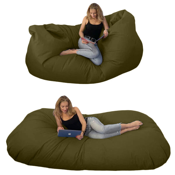 Bean bag, Pouf classique pour trois Ovale, XXXXL Multipositions Style CA446-Beanbag Montréal