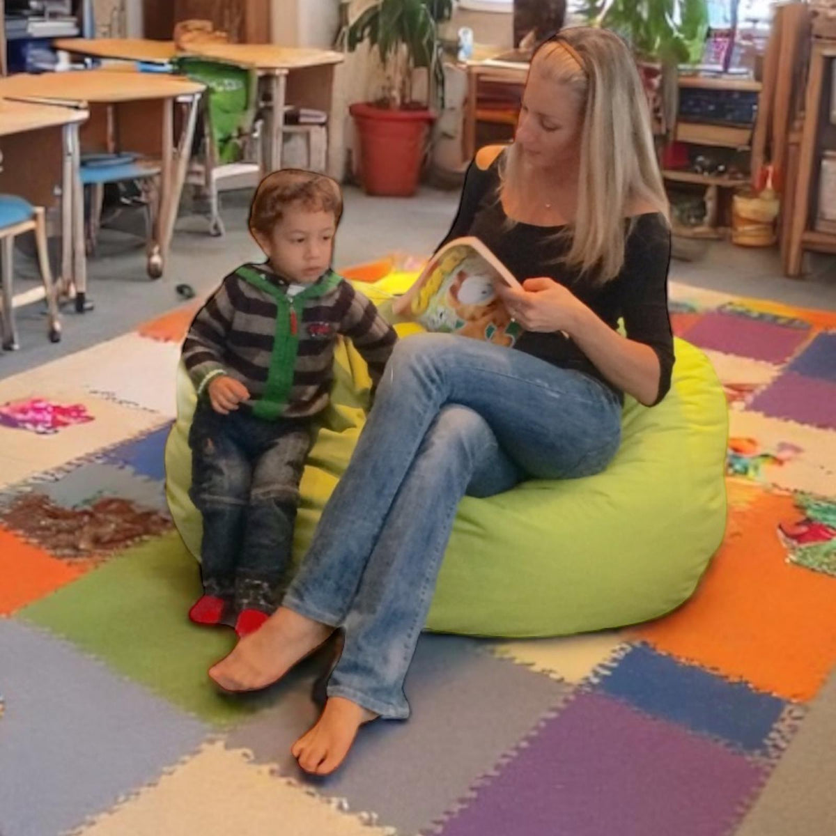 Bean bag, Pouf classique Adulte Ovale, Large Multipositions style CA117-Beanbag Montréal