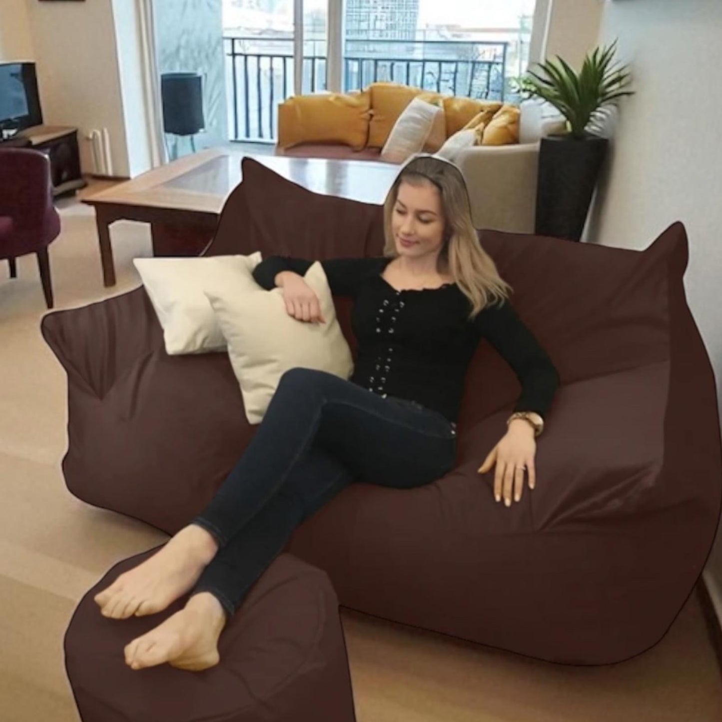 BEANBAG CANAPÉ DOUBLE, sans structure style #CA166