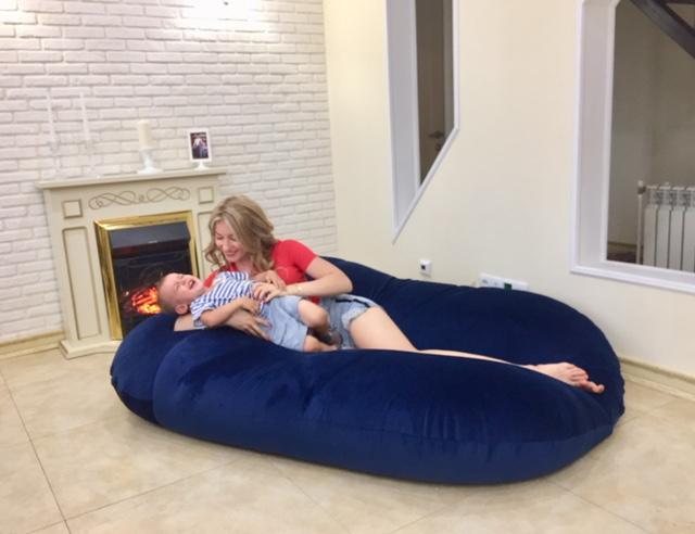 Bean bag, Pouf classique pour deux Ovale, XXL Multipositions style CA226-Beanbag Montréal