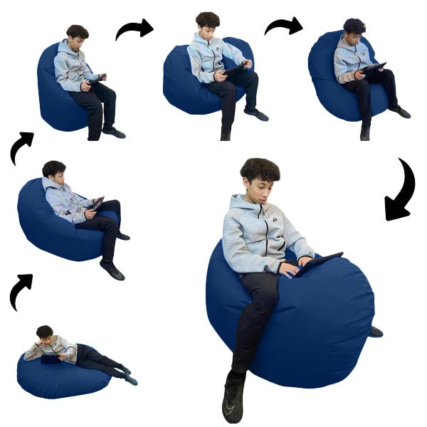 Bean bag, Pouf classique Adulte Ovale, Large Multipositions style CA117-Beanbag Montréal