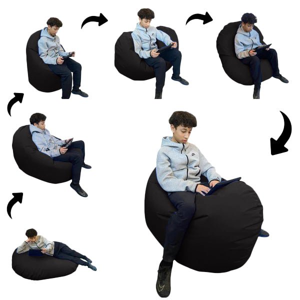 Bean bag, Pouf classique Adulte Ovale, Large Multipositions style CA117-Beanbag Montréal
