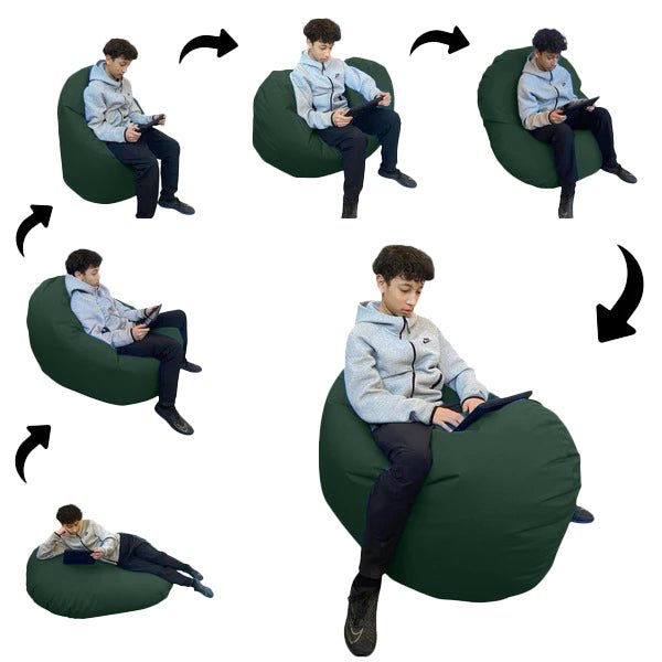 Bean bag, Pouf classique Adulte Ovale, Large Multipositions style CA117-Beanbag Montréal