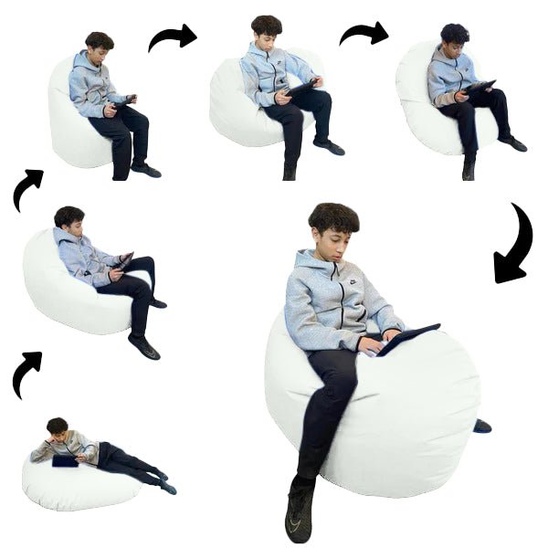 Bean bag, Pouf classique Adulte Ovale, Large Multipositions style CA117-Beanbag Montréal