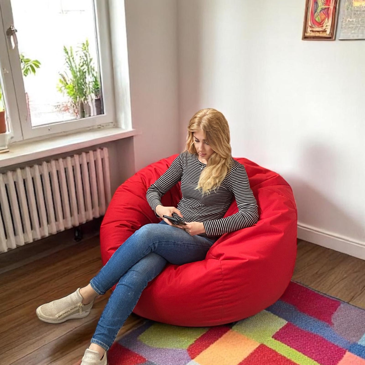 1 housse externe et 1 housse interne vide, REMPLISSAGE NON INCLUS* Beanbag Poire style CA135H XXL-Beanbag Montréal