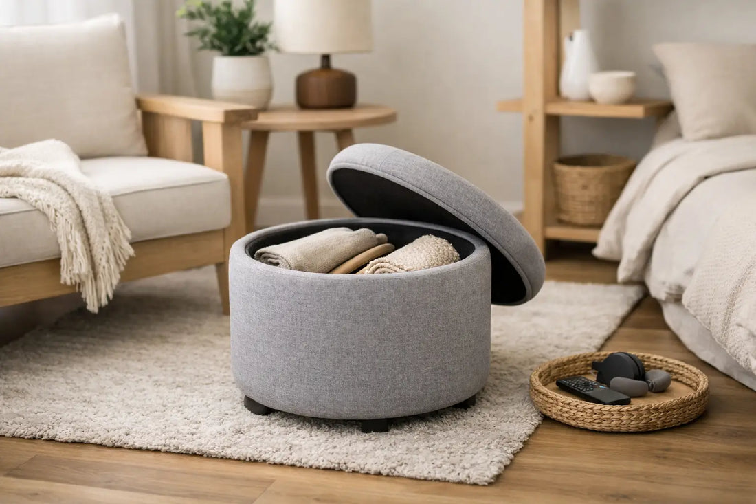 Pouf ottoman rangement pour petit espace