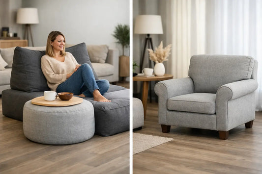 Pouf modulable vs fauteuil classique