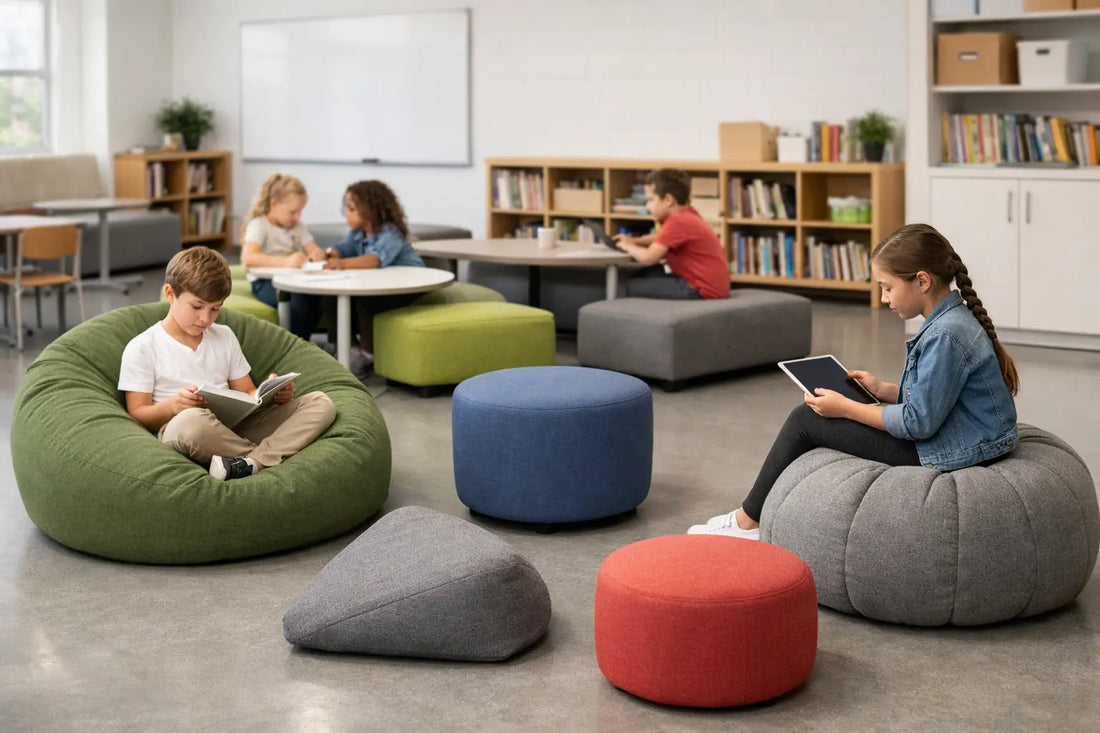 Aménagement d’école avec sièges souples durables
