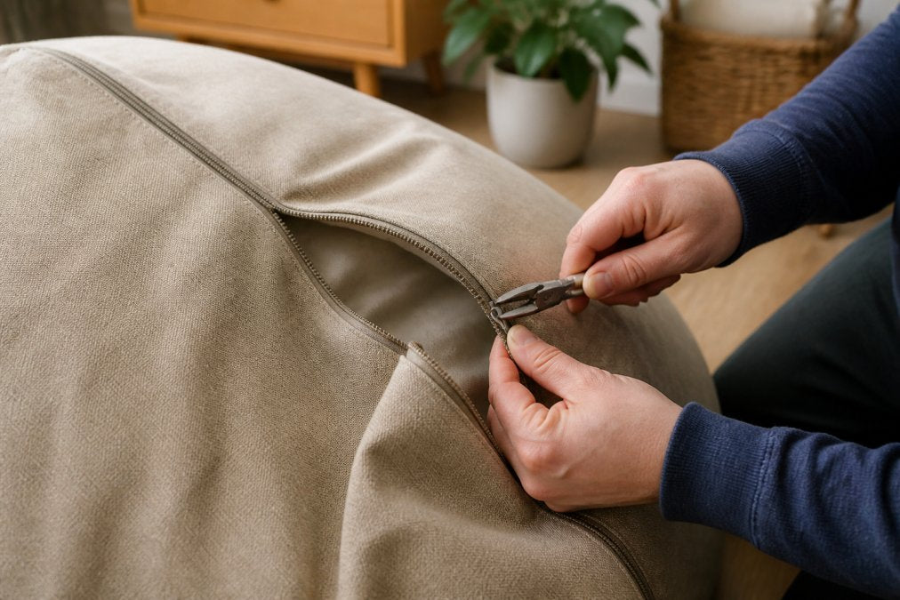 Astuces pour réparer une fermeture éclair de pouf