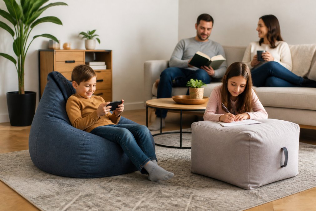 Comparatif Pouf Poire vs Pouf Carré pour Famille