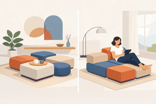 Poufs modulaires pour un salon qui s’adapte