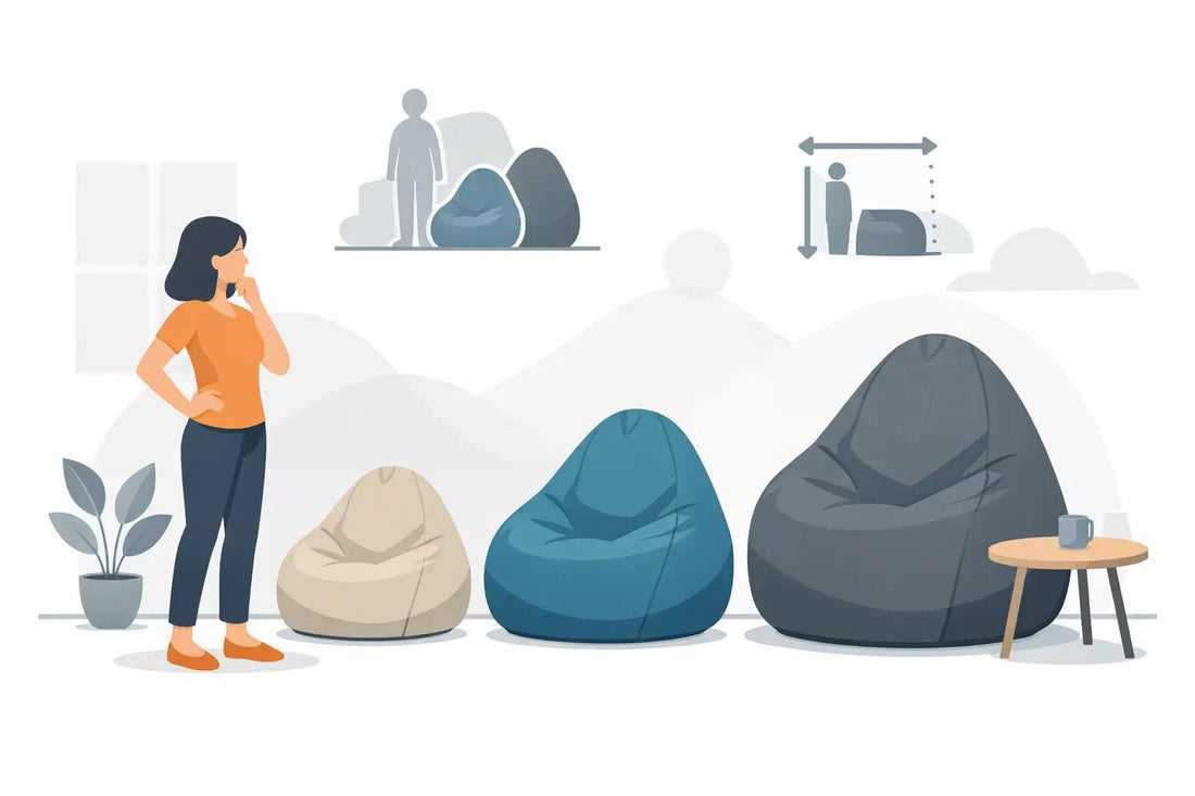 Guide tailles pouf poire: bien choisir