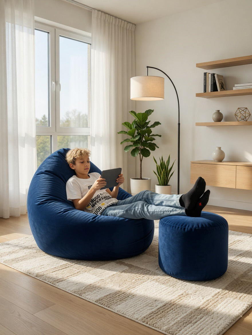 Bean bag, Classic Oval Adult Pouf, XL Multi-position style CA126-Beanbag Montreal