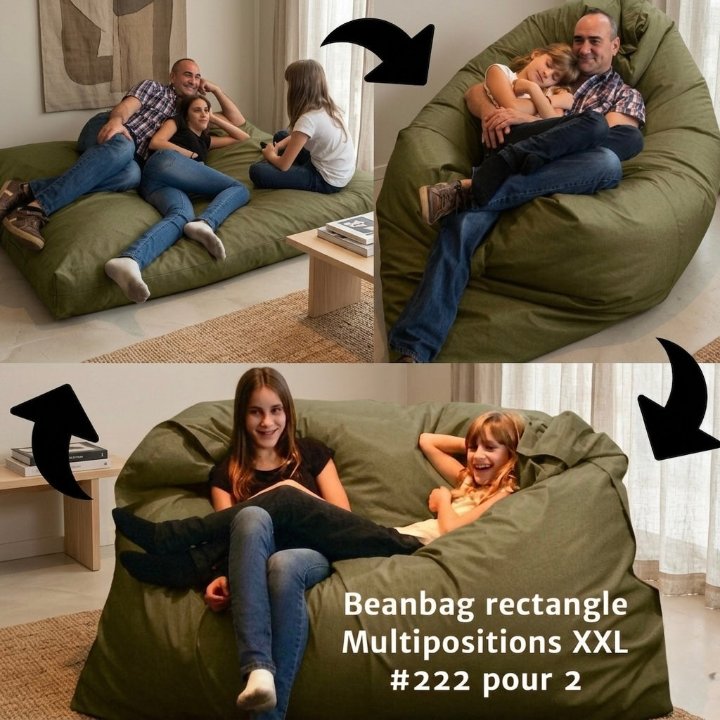 Bean bag, Pouf classique Pour Deux XXL Multipositions style CA222-Beanbag Montréal