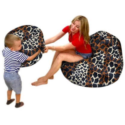 Bean bag, Classic Adult Oval Pouf, Large Multi-position style CA117A Animal/Soccer/Denim-Jeans Patterns - Montreal Beanbag