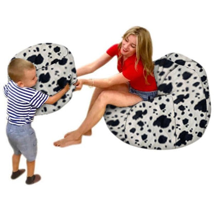 Bean bag, Classic Adult Oval Pouf, Large Multi-position style CA117A Animal/Soccer/Denim-Jeans Patterns - Montreal Beanbag