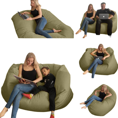 1 outer cover and 1 empty inner cover, FILLING NOT INCLUDED* Beanbag for two Oval, XXL Multi-position style CA226H-Beanbag Montreal