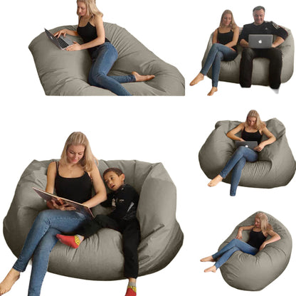 1 outer cover and 1 empty inner cover, FILLING NOT INCLUDED* Beanbag for two Oval, XXL Multi-position style CA226H-Beanbag Montreal