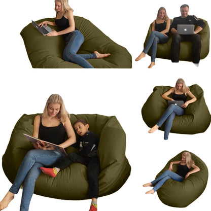 1 outer cover and 1 empty inner cover, FILLING NOT INCLUDED* Beanbag for two Oval, XXL Multi-position style CA226H-Beanbag Montreal