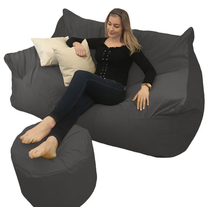 BEANBAG CANAPÉ DOUBLE, sans structure style #CA166-Beanbag Montréal