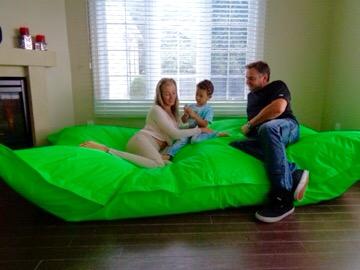 Bean bag, Pouf classique pour trois XXXL Multipositions style CA333-Beanbag Montréal
