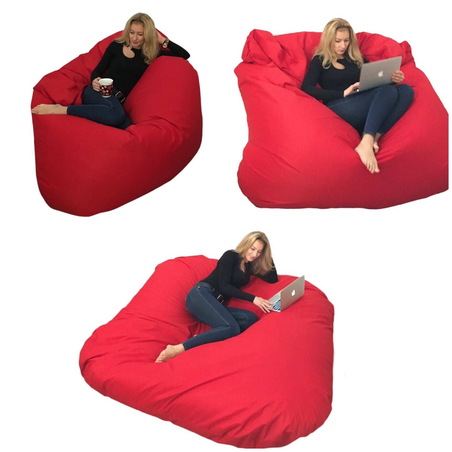 Beanbag pour deux Ovale, XXL Multipositions style CA336