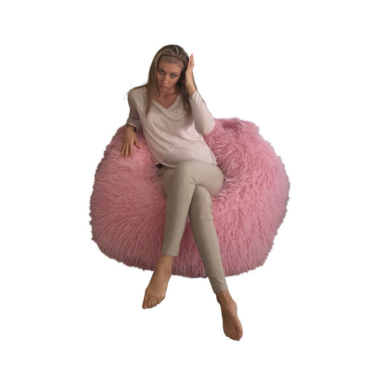 Beanbag Adulte Ovale Multipositions, Large Fausse Fourrure Mongolian style CA117