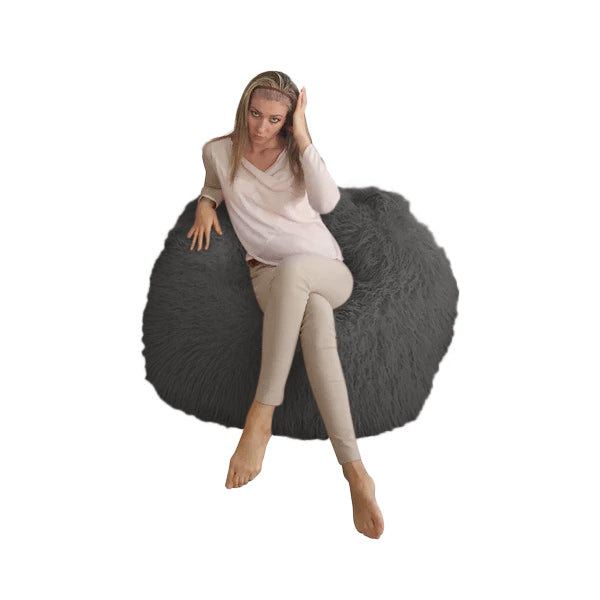 Beanbag Adulte Ovale Multipositions, Large Fausse Fourrure Mongolian style CA117