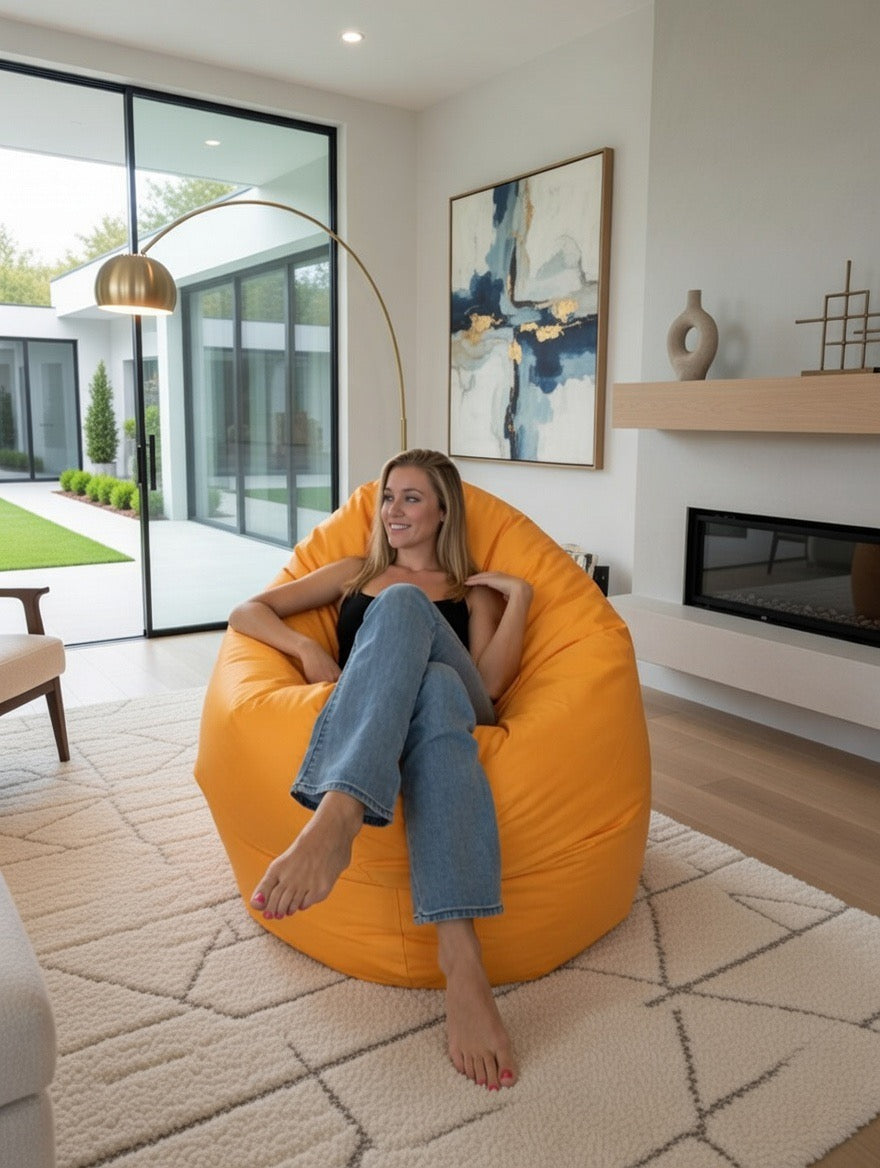 Bean bag, Classic Oval Adult Pouf, XL Multi-position style CA126-Beanbag Montreal