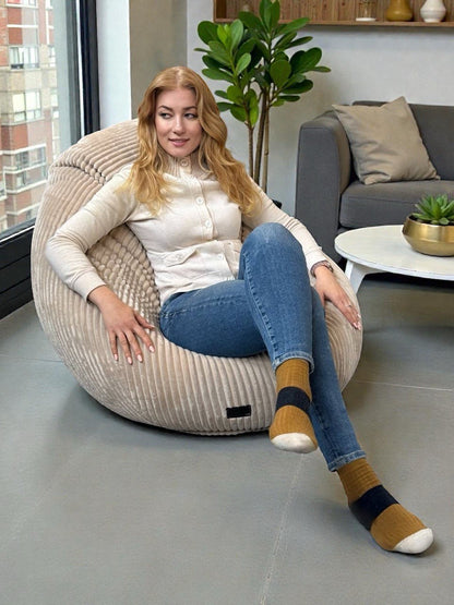 1 outer cover and 1 empty inner cover, FILLING NOT INCLUDED* New! Ergonomic corduroy beanbag style CA201VH - Beanbag Montreal
