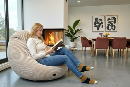 1 outer cover and 1 empty inner cover, FILLING NOT INCLUDED* New! Ergonomic corduroy beanbag style CA201VH - Beanbag Montreal