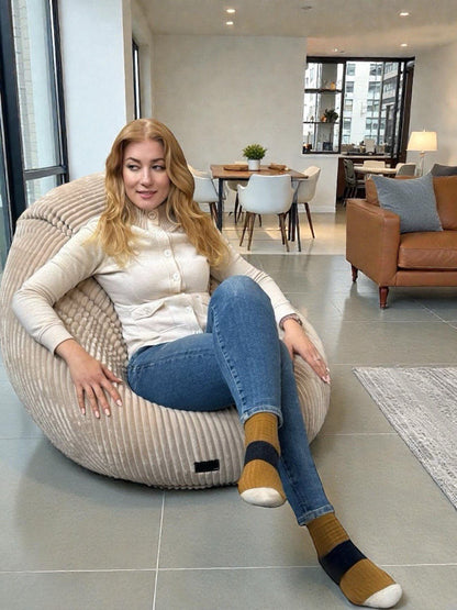 1 outer cover and 1 empty inner cover, FILLING NOT INCLUDED* New! Ergonomic corduroy beanbag style CA201VH - Beanbag Montreal