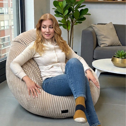1 outer cover and 1 empty inner cover, FILLING NOT INCLUDED* New! Ergonomic corduroy beanbag style CA201VH - Beanbag Montreal