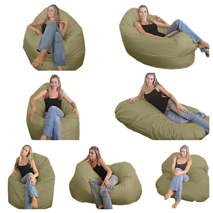 1 outer cover and 1 empty inner cover, FILLING NOT INCLUDED* Oval Adult Beanbag, XL Multi-position style CA126H-Beanbag Montreal