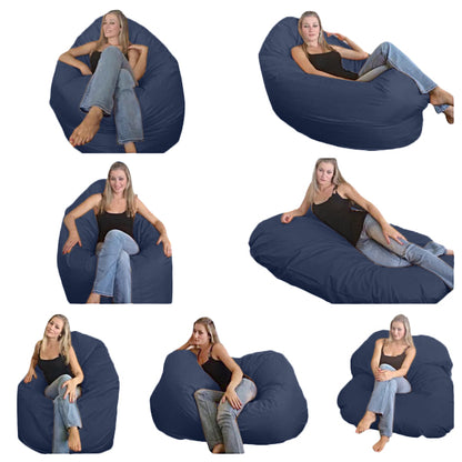 1 outer cover and 1 empty inner cover, FILLING NOT INCLUDED* Oval Adult Beanbag, XL Multi-position style CA126H-Beanbag Montreal