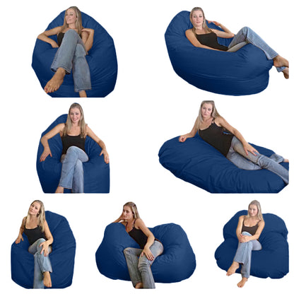 1 outer cover and 1 empty inner cover, FILLING NOT INCLUDED* Oval Adult Beanbag, XL Multi-position style CA126H-Beanbag Montreal