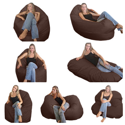 1 outer cover and 1 empty inner cover, FILLING NOT INCLUDED* Oval Adult Beanbag, XL Multi-position style CA126H-Beanbag Montreal