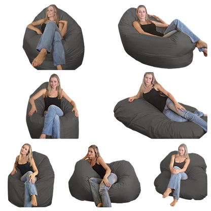 1 outer cover and 1 empty inner cover, FILLING NOT INCLUDED* Oval Adult Beanbag, XL Multi-position style CA126H-Beanbag Montreal