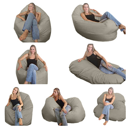 1 outer cover and 1 empty inner cover, FILLING NOT INCLUDED* Oval Adult Beanbag, XL Multi-position style CA126H-Beanbag Montreal