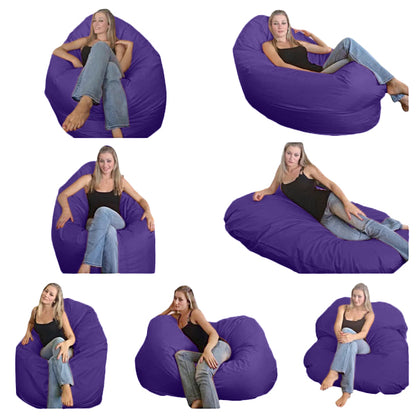 1 outer cover and 1 empty inner cover, FILLING NOT INCLUDED* Oval Adult Beanbag, XL Multi-position style CA126H-Beanbag Montreal