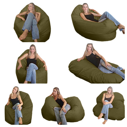 1 outer cover and 1 empty inner cover, FILLING NOT INCLUDED* Oval Adult Beanbag, XL Multi-position style CA126H-Beanbag Montreal
