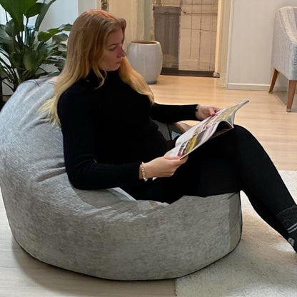 Bean bag, Classic Oval Multi-Position Adult Pouf, Large, Corduroy Fabric, Style CA117C-Beanbag Montreal